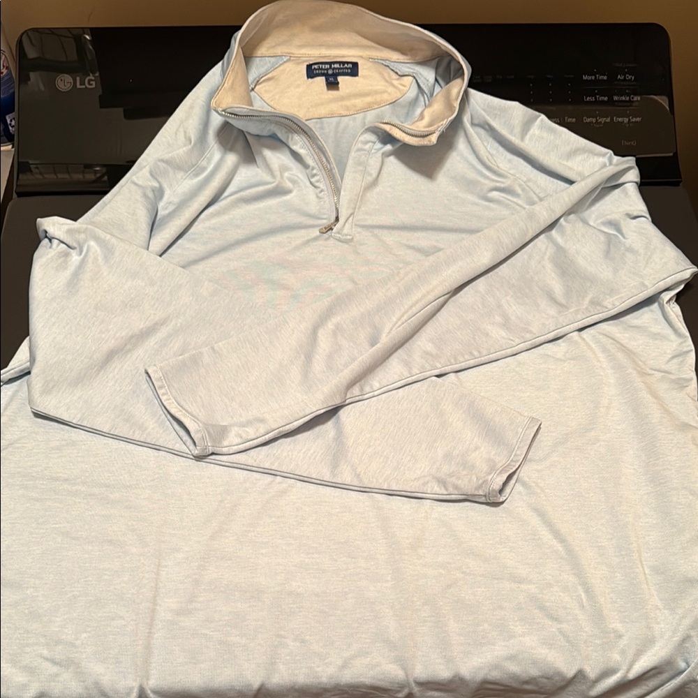 Peter Millar Light Blue Quarter-Zip Pullover